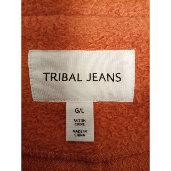 Tribal Jeans Women's Burnt Orange Waist Length Peacoat Size Large - Picture 9 of 10